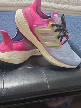 adidas Women’s Pink, Light Blue & Cream Running Shoes